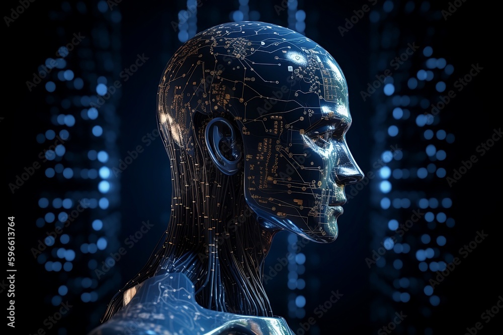 Illustration of blue AI, Generated with AI Illustration of blue AI, Generated with AI