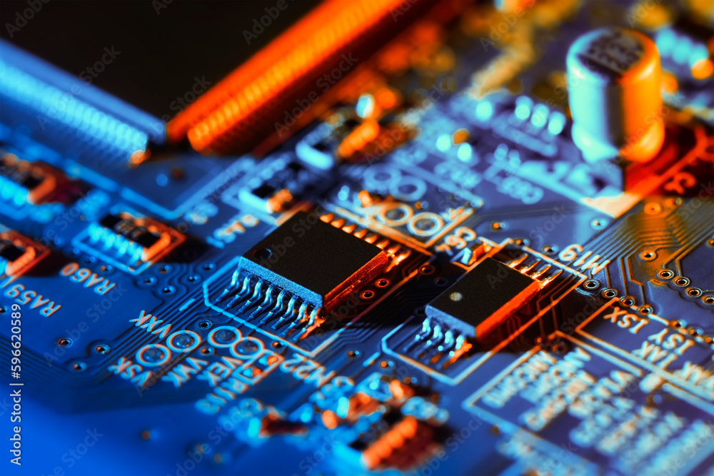 Electronic circuit board close up. Electronic circuit board close up.