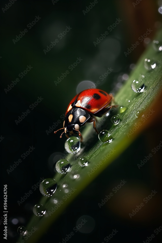 Obraz premium ladybug on leave Generative AI