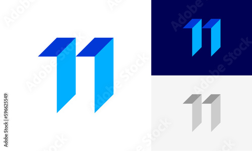 Eleven 11 number logo design vector