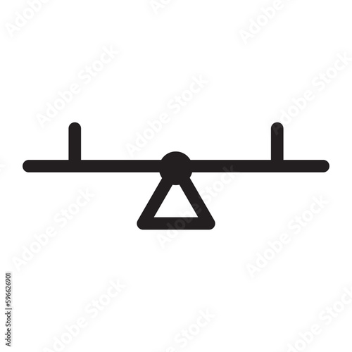 Seesaw vector icon. Black outlined stock vector