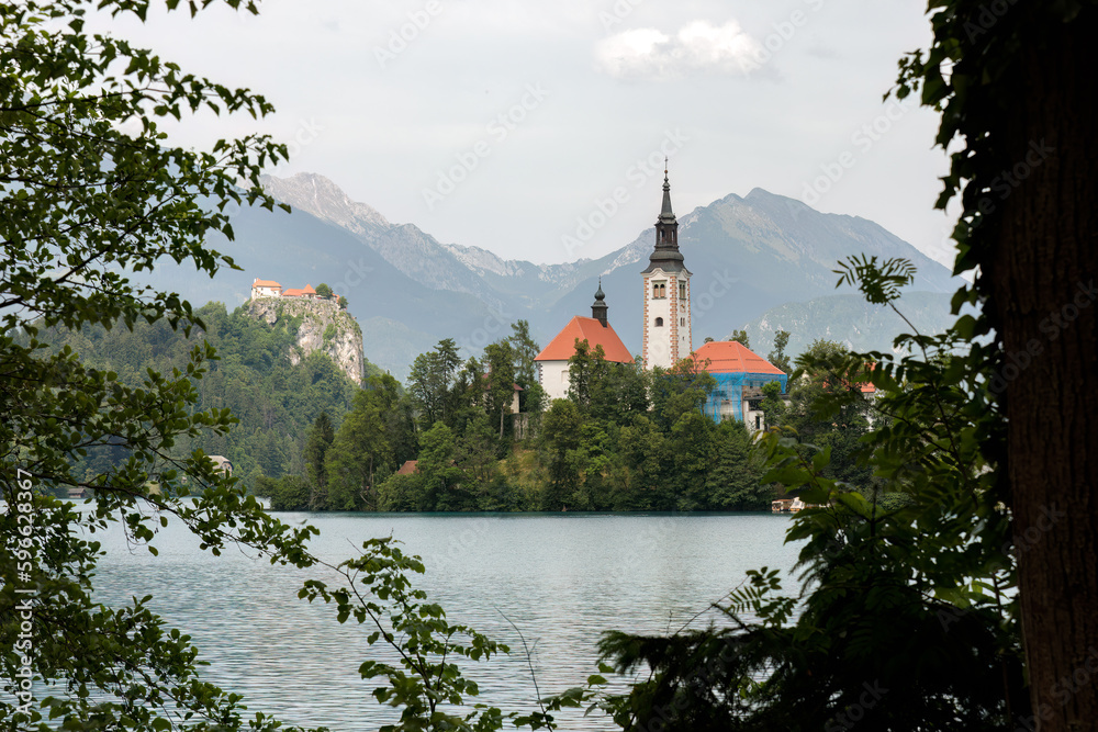 View on lake Bled in Slovenia