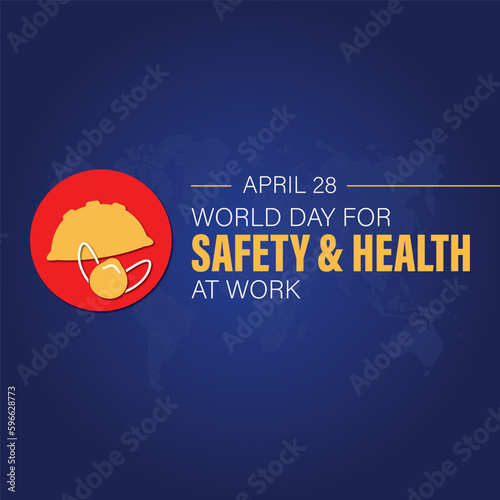 April 28 known as world day for safety and health at work | Work Safety & Health Social Media Vector Illustration