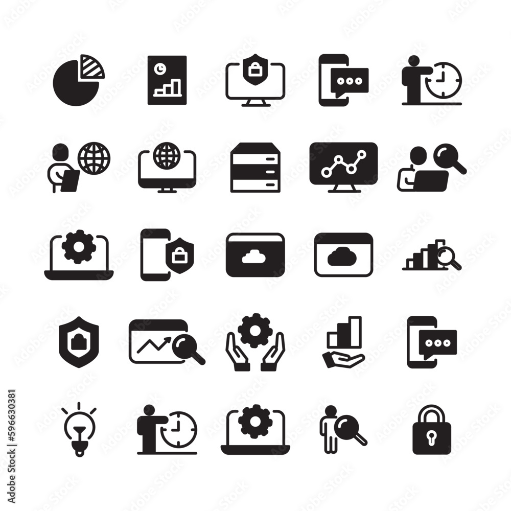 set icon glyph analytics data set icon glyph analytics data