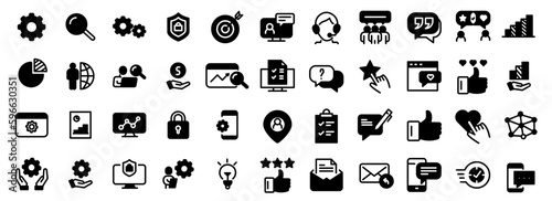 set icon glyph social media management