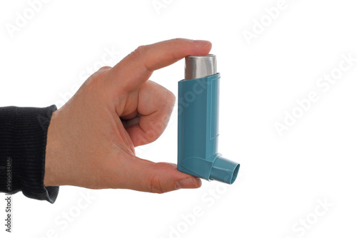 An inhaler with a medicine that relieves asthma.