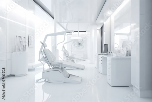 Zahnarzt  moderner Behandlungsraum der Zukunft  Dentist  modern treatment room of the future