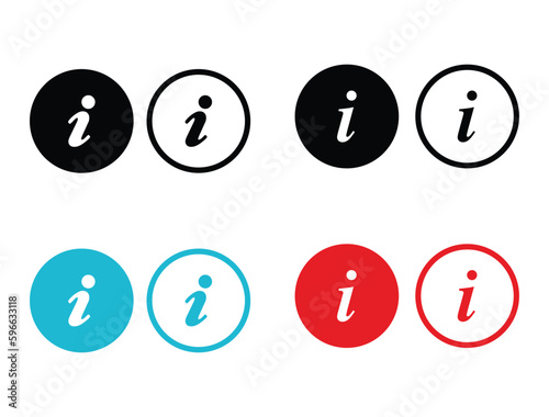 Info icons set. Information icon collection.