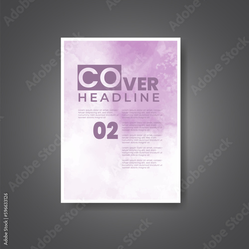 Cover template with watercolor background. Design for your cover, date, postcard, banner, logo.