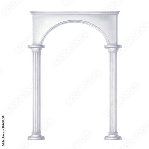 Photo Classic antique white marble column in Roman and Renaissance style