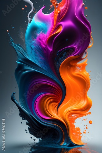 Paint splashes, paint splash, splash art illustration, colorful paint, vibrant paint, dynamis flusi paint, modern artistic paint art wall illustration