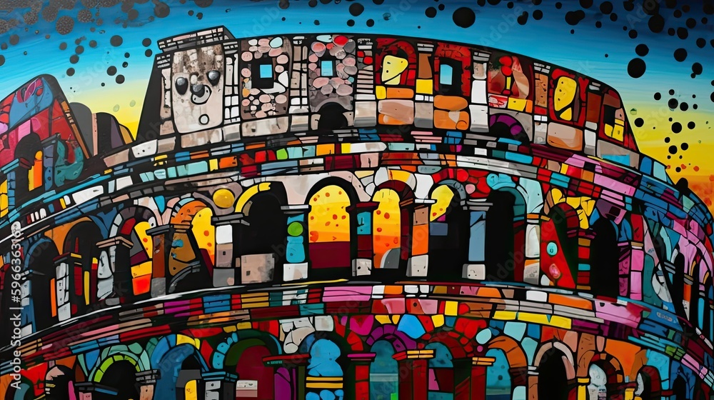Generative AI-Enhanced Watercolor Art of the Colosseum: A Captivating Representation