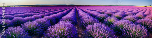 beautiful field of violet spring  summer  flowers  generative ai