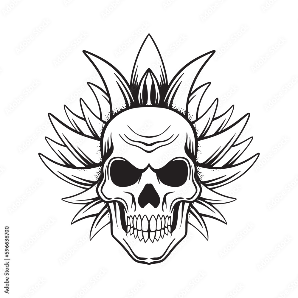 A skull with a flower in the middle A skull with a flower in the middle