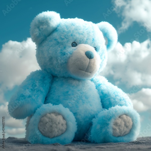 teddy bear with blue sky