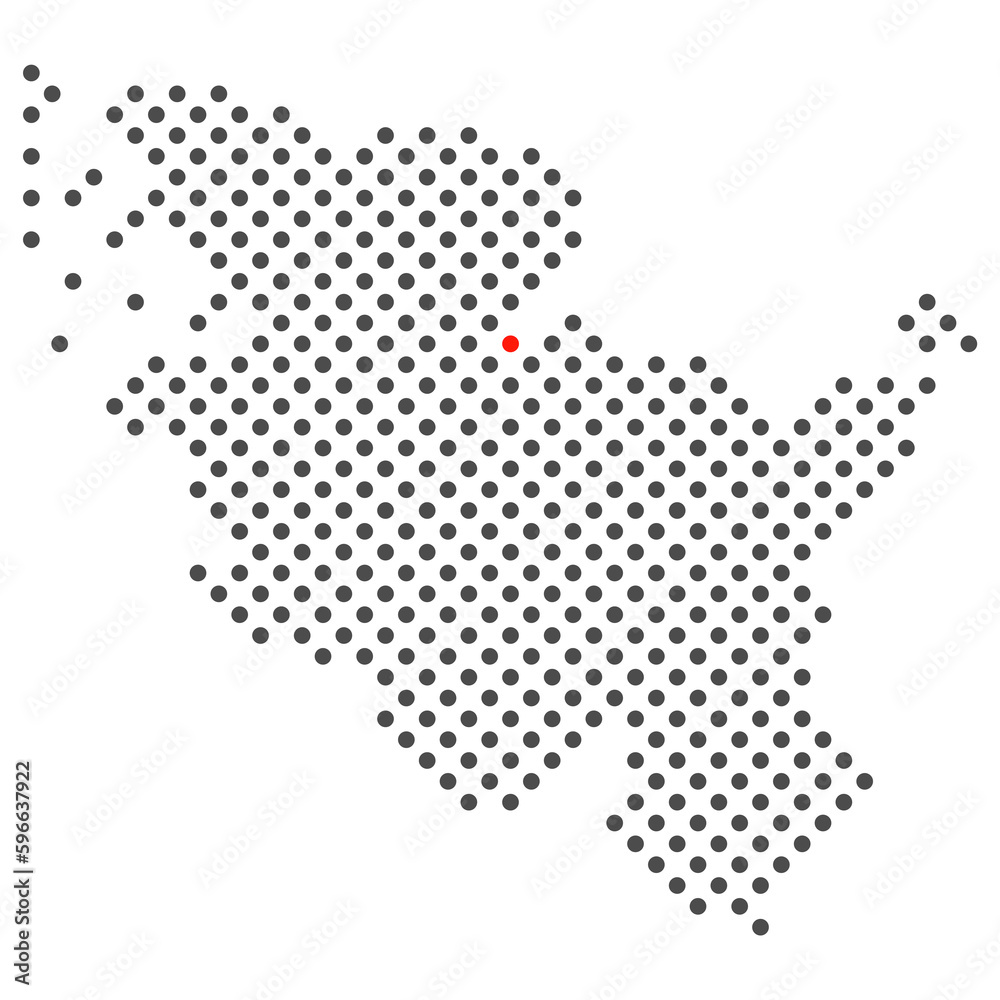 Eckernförde im Bundesland Schleswig-Holstein: Karte aus dunklen Punkten mit roter Markierung