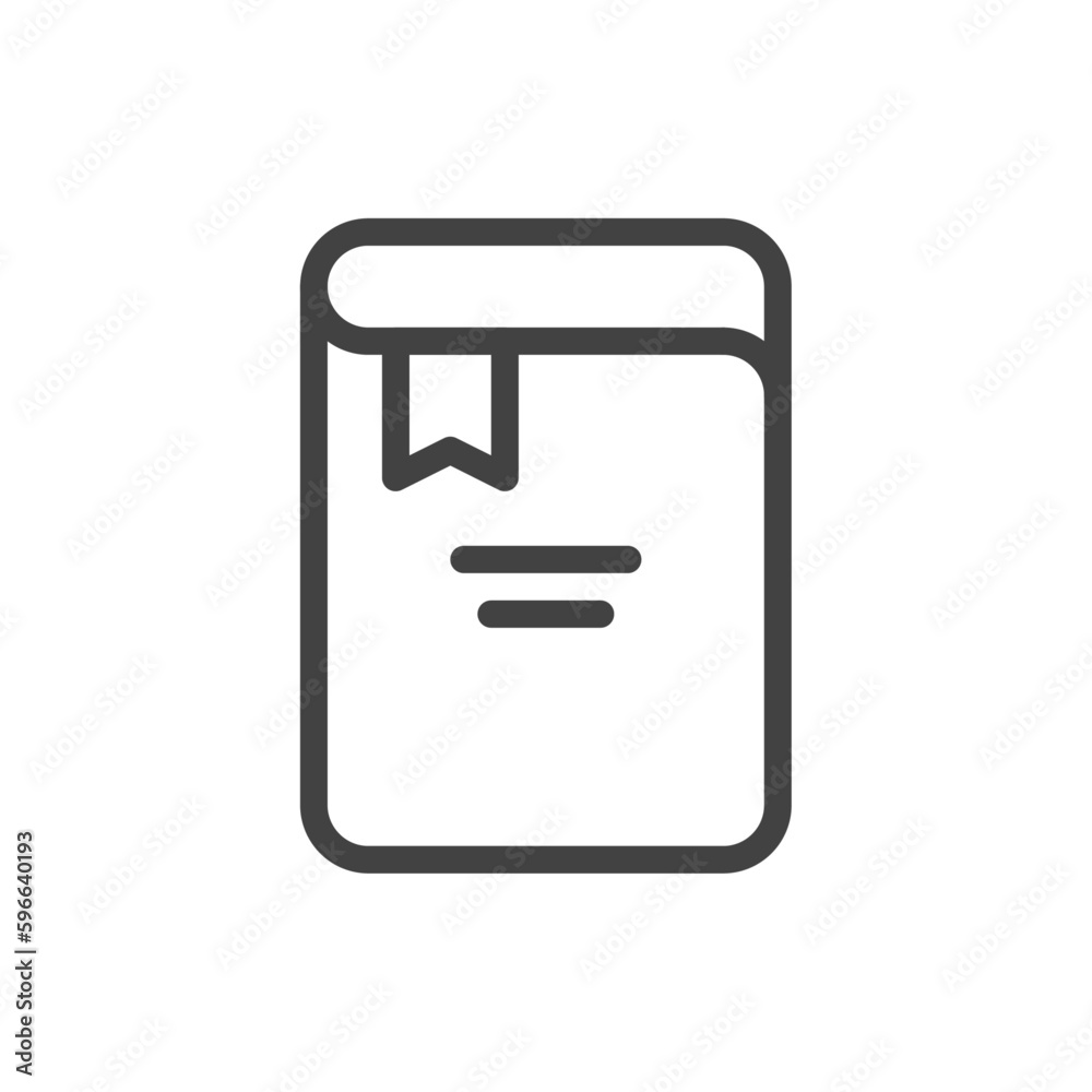 Outline style ui icons education and school class collection. Vector black linear illustration. Book with bookmark knowledge symbol isolated on white background. Design element for college, library Outline style ui icons education and school class collection. Vector black linear illustration. Book with bookmark knowledge symbol isolated on white background. Design element for college, library