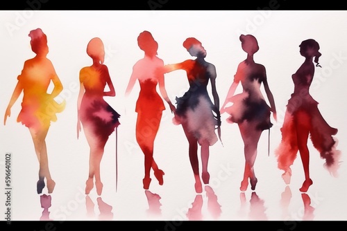 silhouettes of people, ai generated, Generative AI