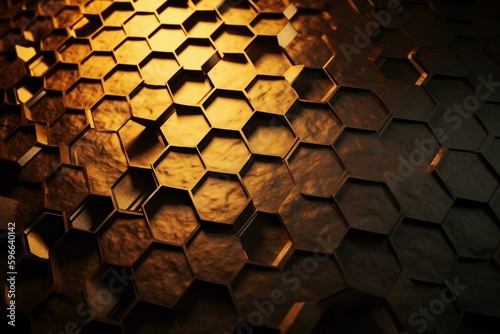 Hexagonal background with honeycomb pattern. Generative AI