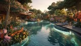A Luxurious Getaway: Generative AI-Generated Views of a Resort's Swimming Pool