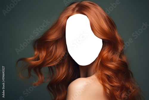 Women Foxy Hair Style With Space For Face, Png. Generative AI photo