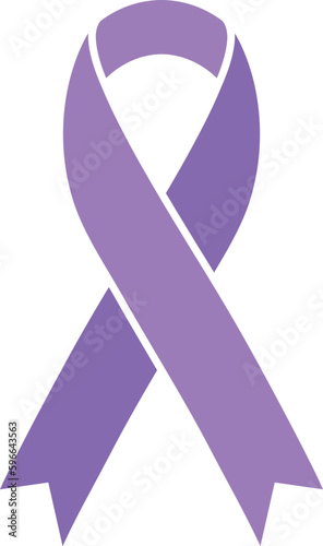 Vector Purple Breast Cancer Ribbon