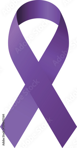 Vector Purple Breast Cancer Ribbon