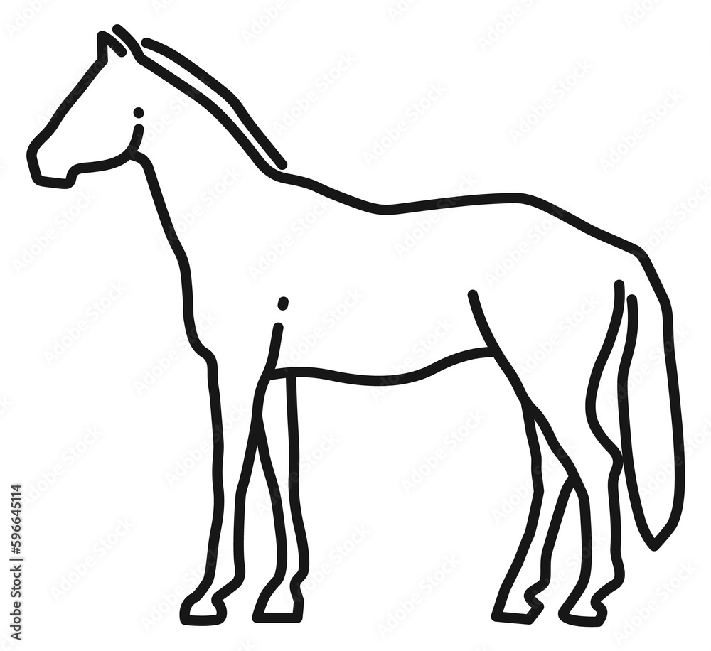 Obraz premium Horse line icon. Farm animal. Equestrain symbol