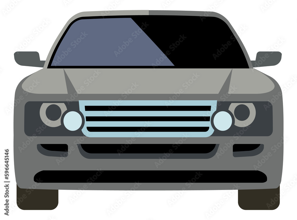 Suv front view. Travel car cartoon icon