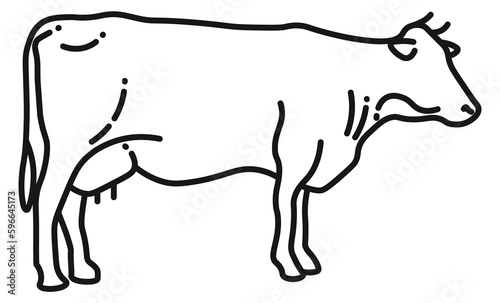 Cow line icon. Cattle symbol. Farm sign