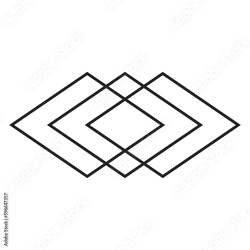Rhombus vector icon design. Abstract geometric flat icon.
