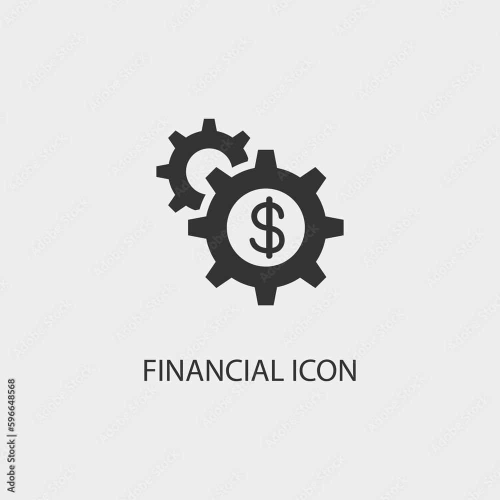 Obraz premium Financial vector icon illustration sign