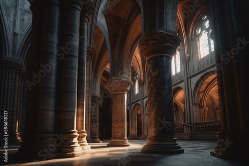An adventure through old cathedrals to discover marvelous details and golden hour glows. Generative AI