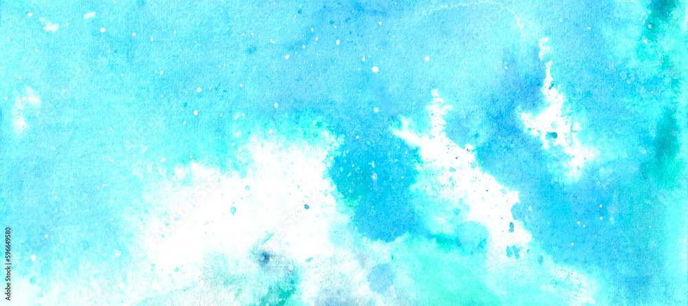 blue water watercolor hand drawn background