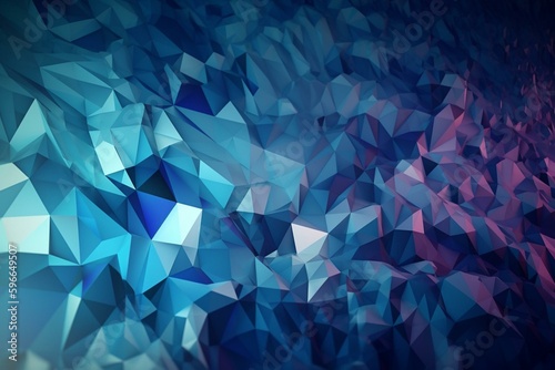 Abstract geometric background composed of triangular polygons with mosaic low poly style. Generative AI