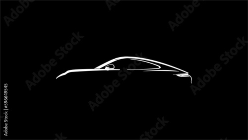 Luxury Sports car icon viewed from the side. Logo template.