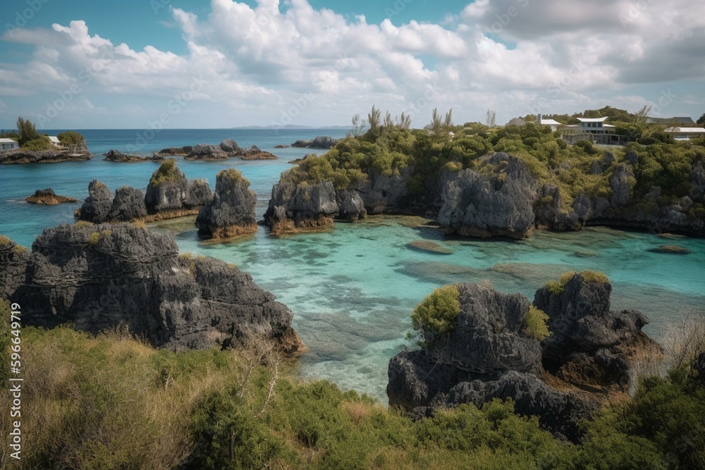 Landscape of Bermuda. Generative AI