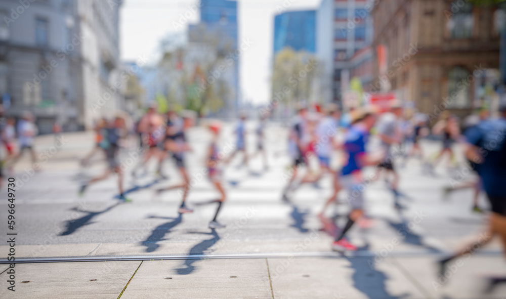 marathon runners in motion 