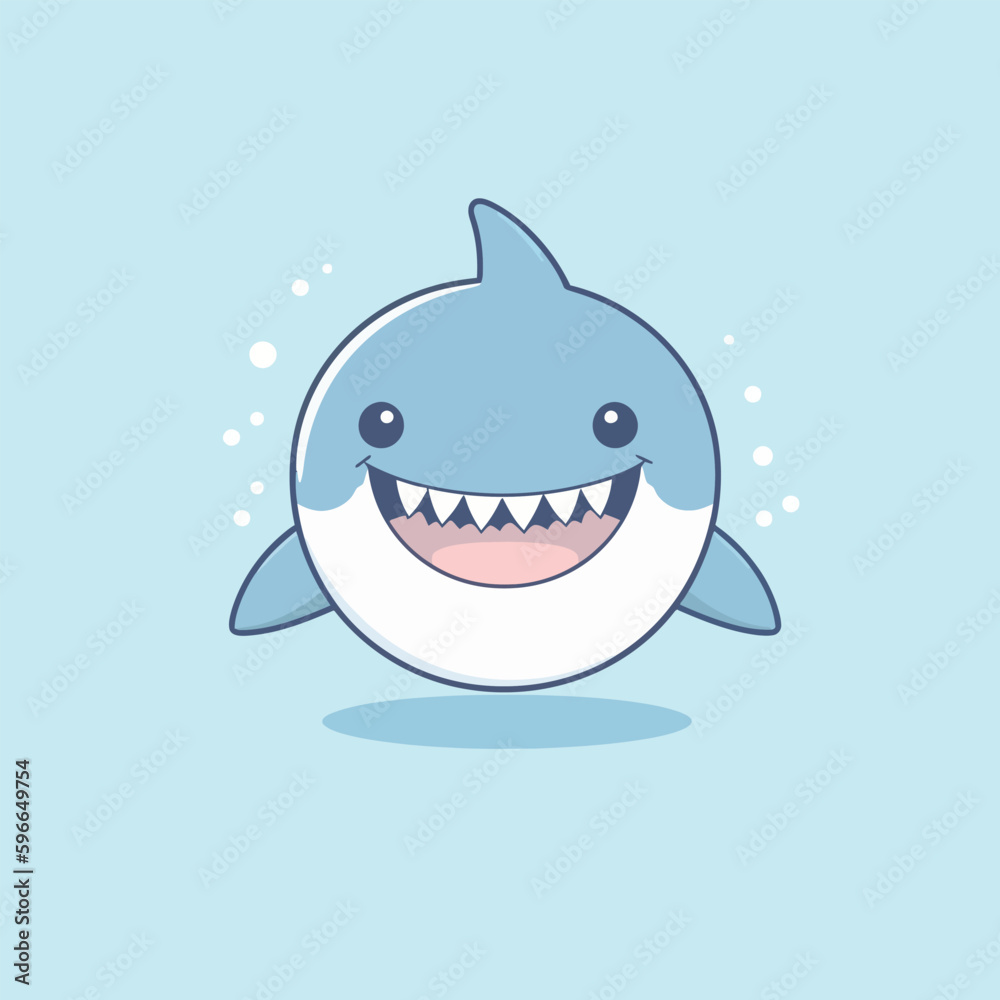 Cute kawaii shark chibi mascot vector cartoon style Cute kawaii shark chibi mascot vector cartoon style