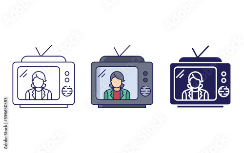 TV news vector icon