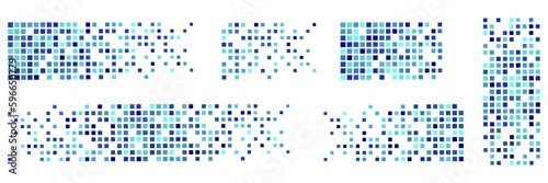 Pixel mosaic. Pixel decay illustration. Falling pixels. Abstract background.