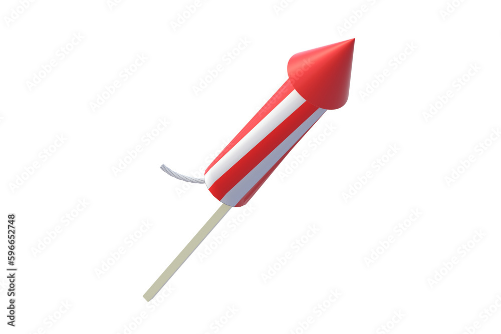 Firework rocket isolated on white background. 3d render Firework rocket isolated on white background. 3d render