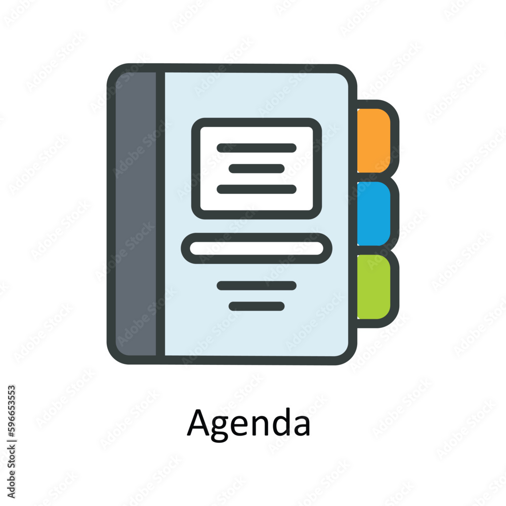Agenda Vector Fill Outline Icons. Simple stock illustration stock Agenda Vector Fill Outline Icons. Simple stock illustration stock