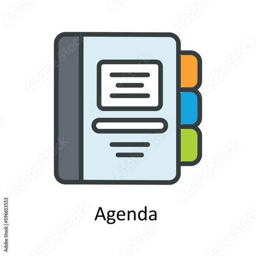 Agenda  Vector Fill Outline Icons. Simple stock illustration stock © Optima GFX