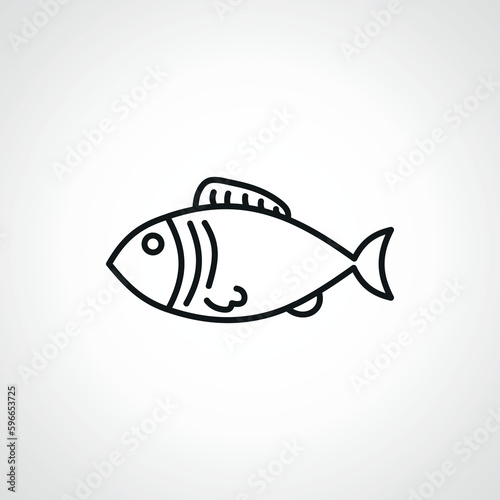 Fish line icon, Fish outline icon