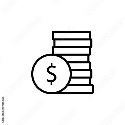 Money stack icon for apps and web sites