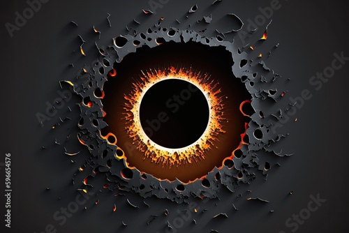 Fototapeta mysterious black hole in the vast darkness of space