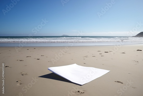 White paper on the beach