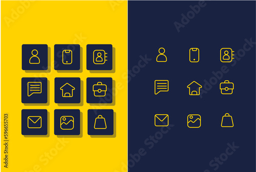 Simple Navbar icon set package web and app.