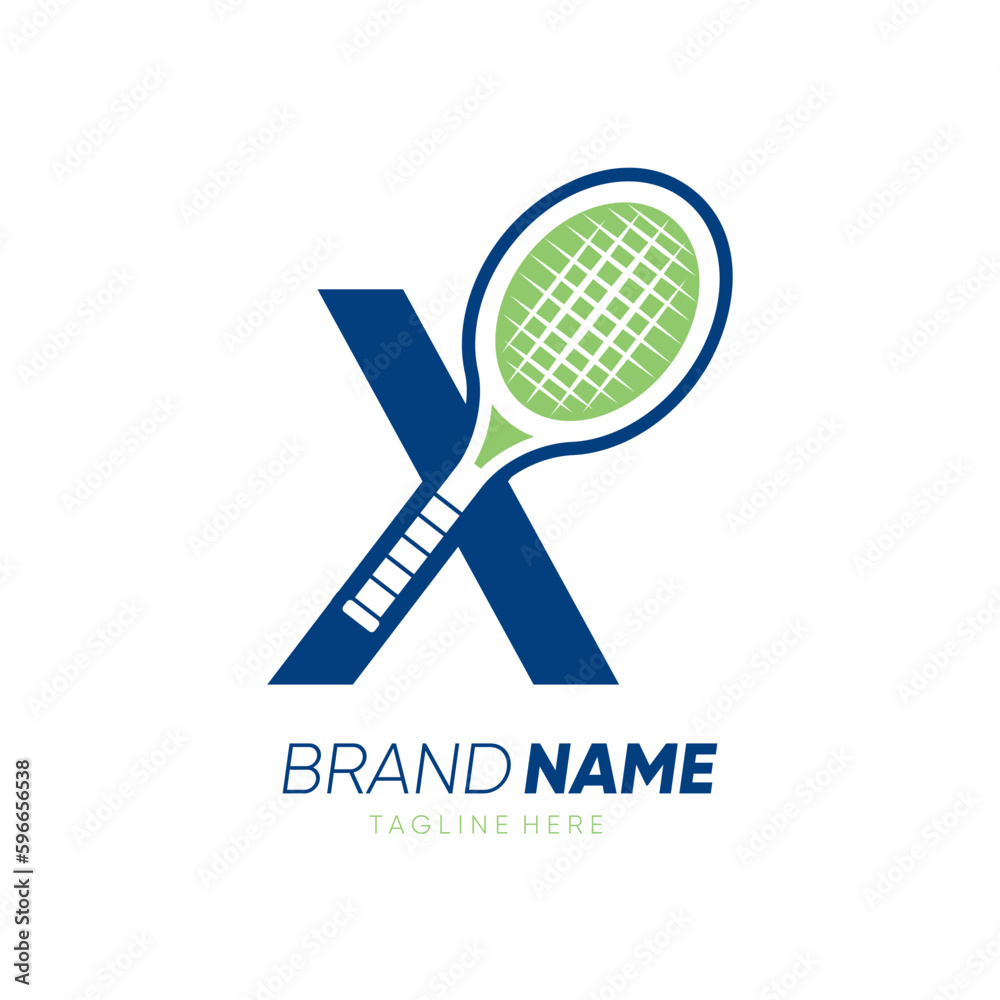 Letter X Initial Tennis Racket Logo Design Vector Icon Graphic Emblem Illustration Letter X Initial Tennis Racket Logo Design Vector Icon Graphic Emblem Illustration